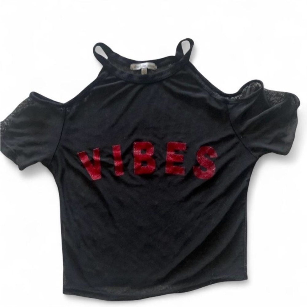 Charlotte Russe Black Mesh Crop Top